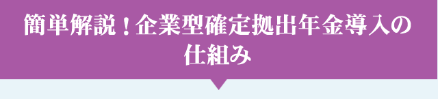 簡単解説！企業型確定拠出年金導入の仕組み